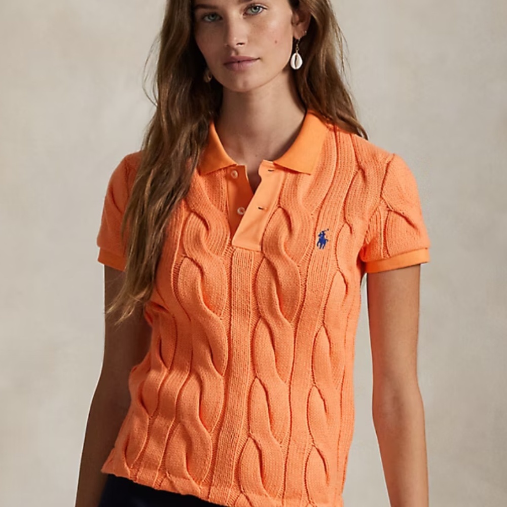 Nwt Polo Ralph Lauren Cable-Knit Cotton Polo Shirt Size Us Xxl